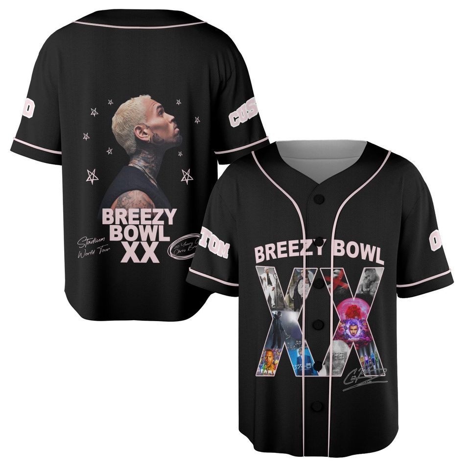 Chris Brown Breezy Bowl XX Baseball Jersey, Personalized Chris Brown Jersey, Breezy Bowl XX Shirt, Chris Brown Shirt, Breezy Bowl 2025 Tee
