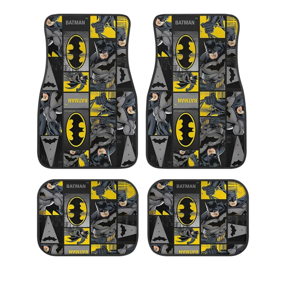 Batman Car Floor Mats - DC Comics Auto Accessories - Dark Knight Superhero Gift