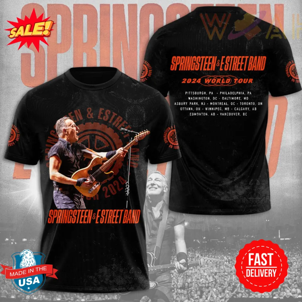 Bruce Springsteen 2024 World Tour 3D T-shirt