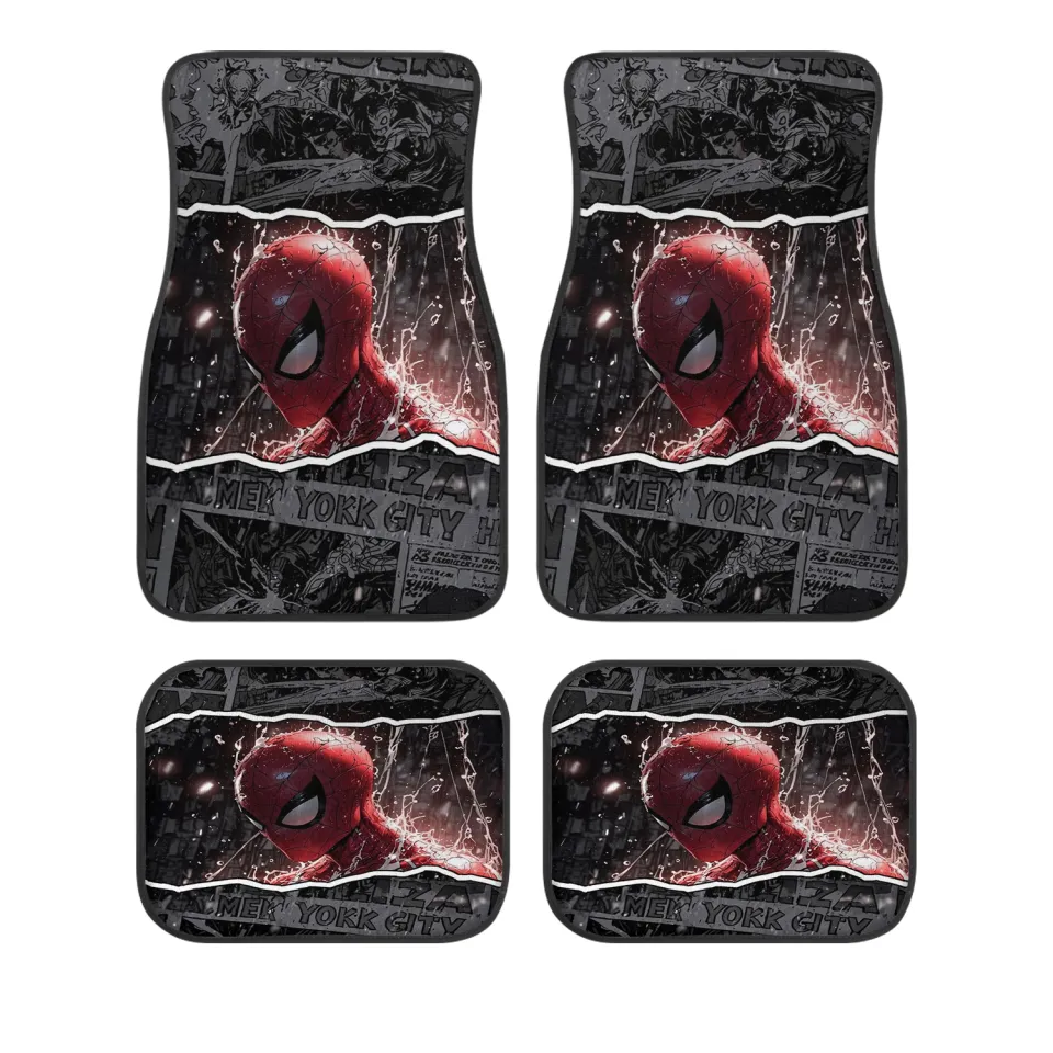 Spider Man Car Floor Mats, Marvel Comic Auto Accessories for Car Interior