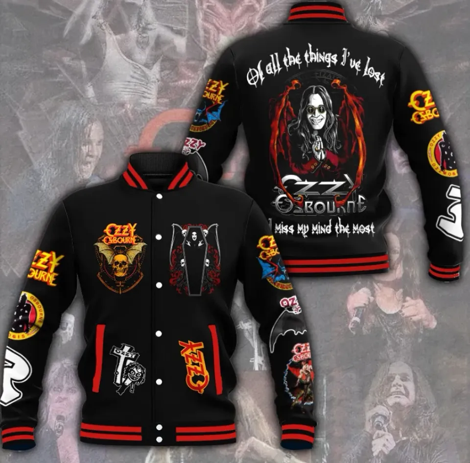 Black Sabbath X Ozy Osbourne Baseball Jacket Unisex All Size