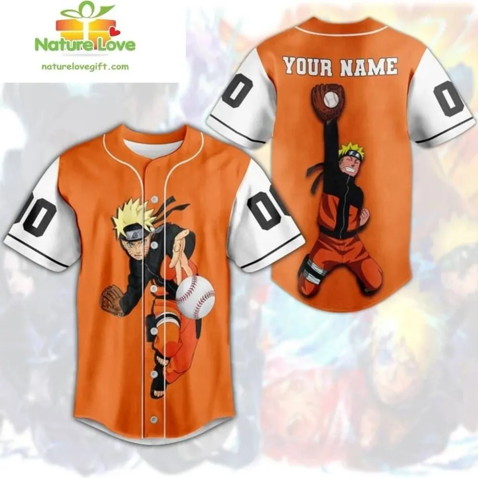 Narutoo Uzumaki Custom Name Baseball Jersey