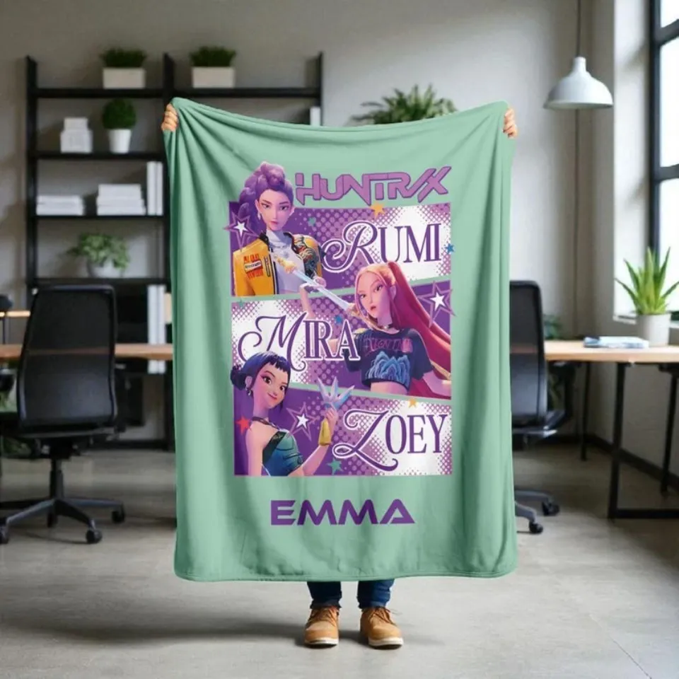 Kpop Demon Hunters Custom Throw Blanket, Cozy K-Pop Fan Gift