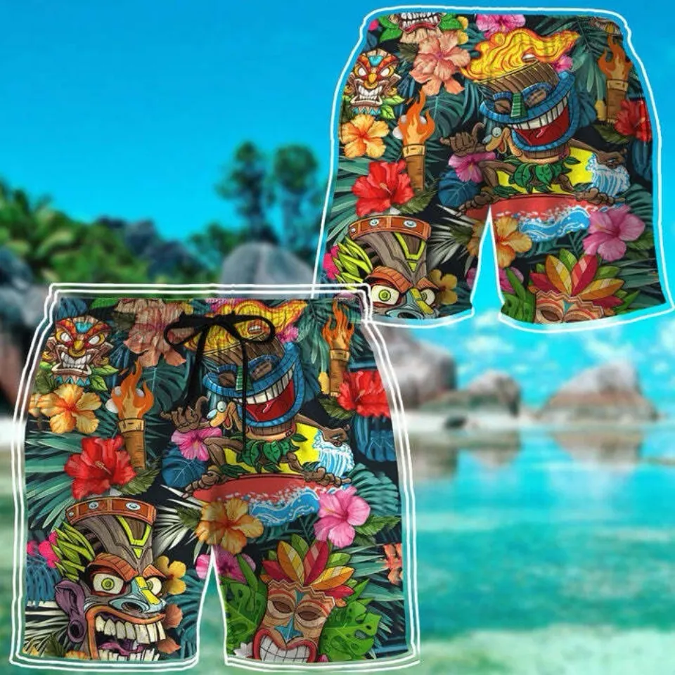 3D Tiki Tiki Awesome Swim Shorts