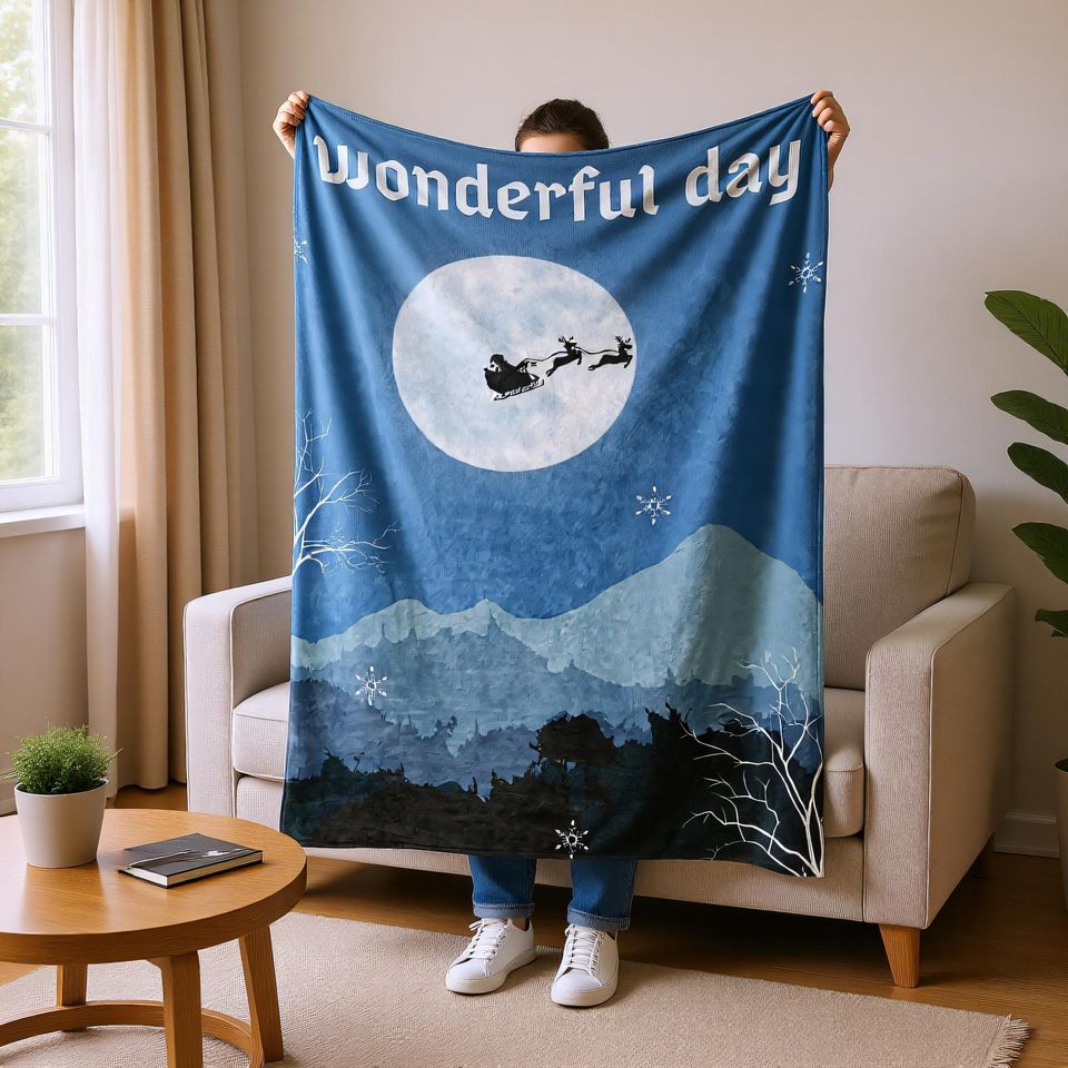 Christmas Present Blanket, Warm Holiday Throw for Kids or Adults