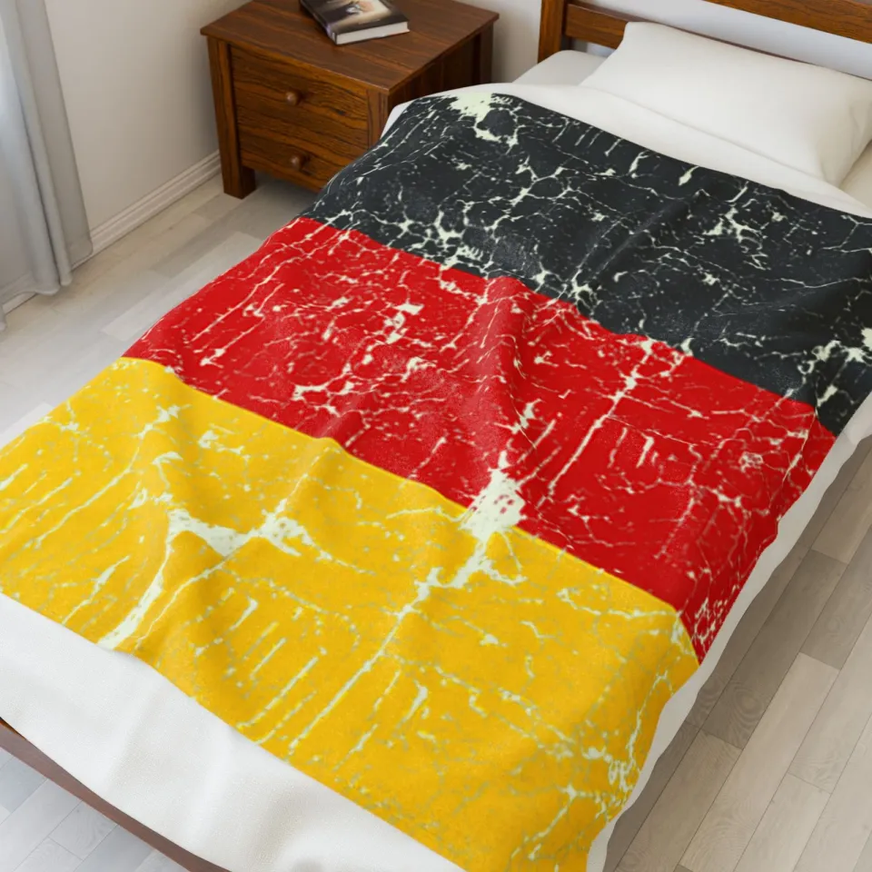 Vintage Germany Flag Fleece Blanket