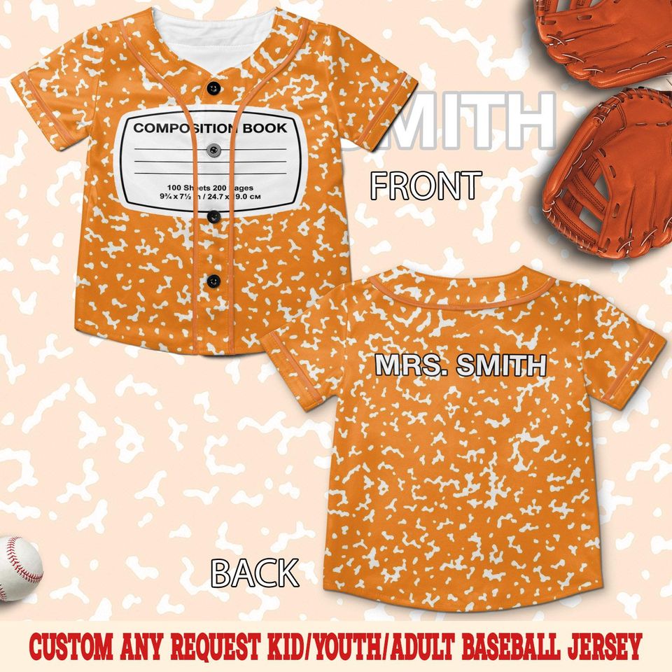 Customize Your Color School Supplies Group Costume Baseball Jersey