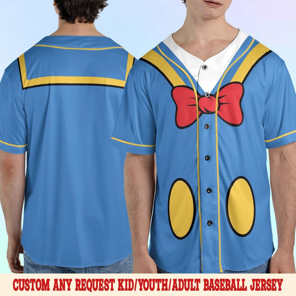 Custom Disney Donald Duck Baseball Jersey