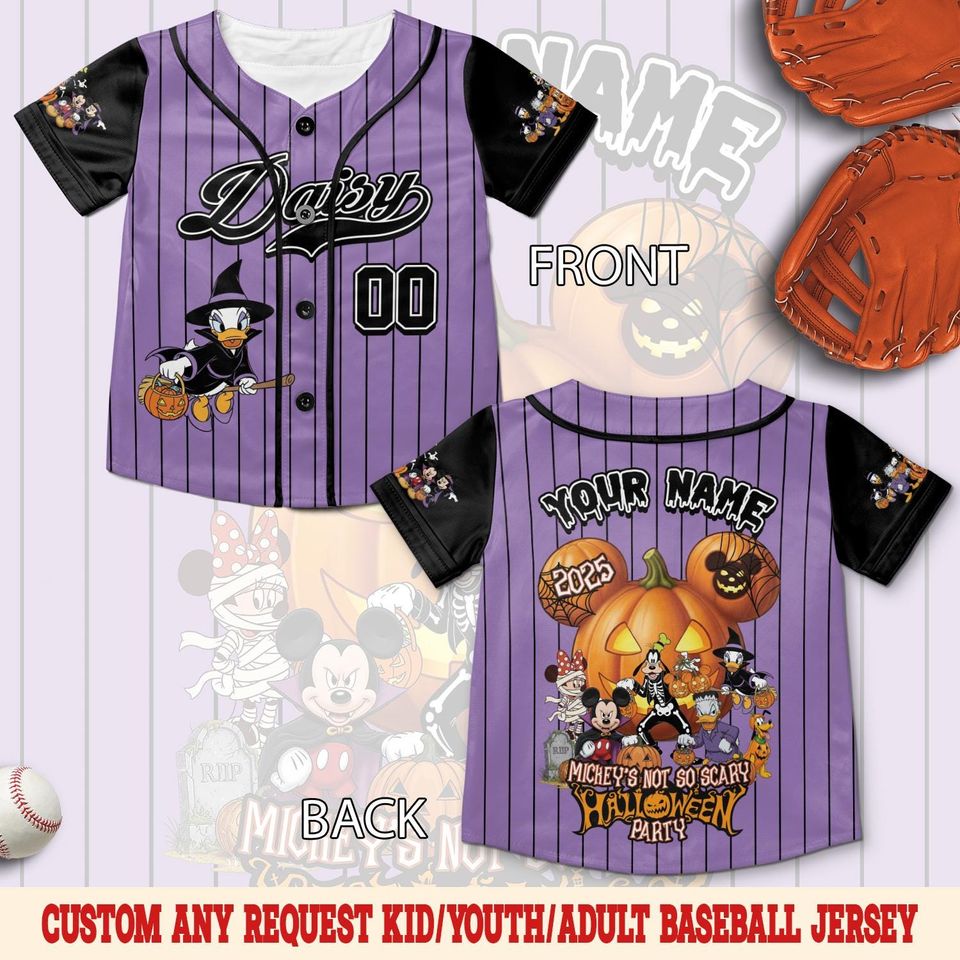 Personalized Disney Mickey & Friends Halloween Baseball Jersey