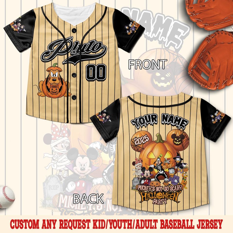 Personalized Disney Mickey & Friends Halloween Baseball Jersey