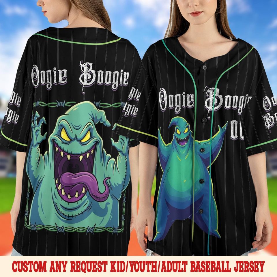 Personalized Oogie Boogie Baseball Jersey, The Nightmare Before Christmas Halloween Jersey