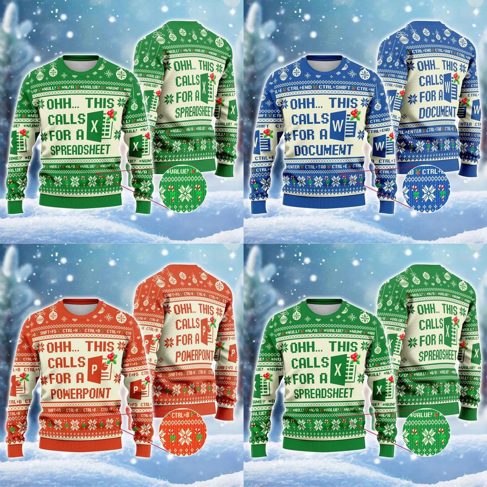 Ohh This Calls For A Spreadsheet Ugly Sweater, Excel Freak In The Sheets Ugly Christmas