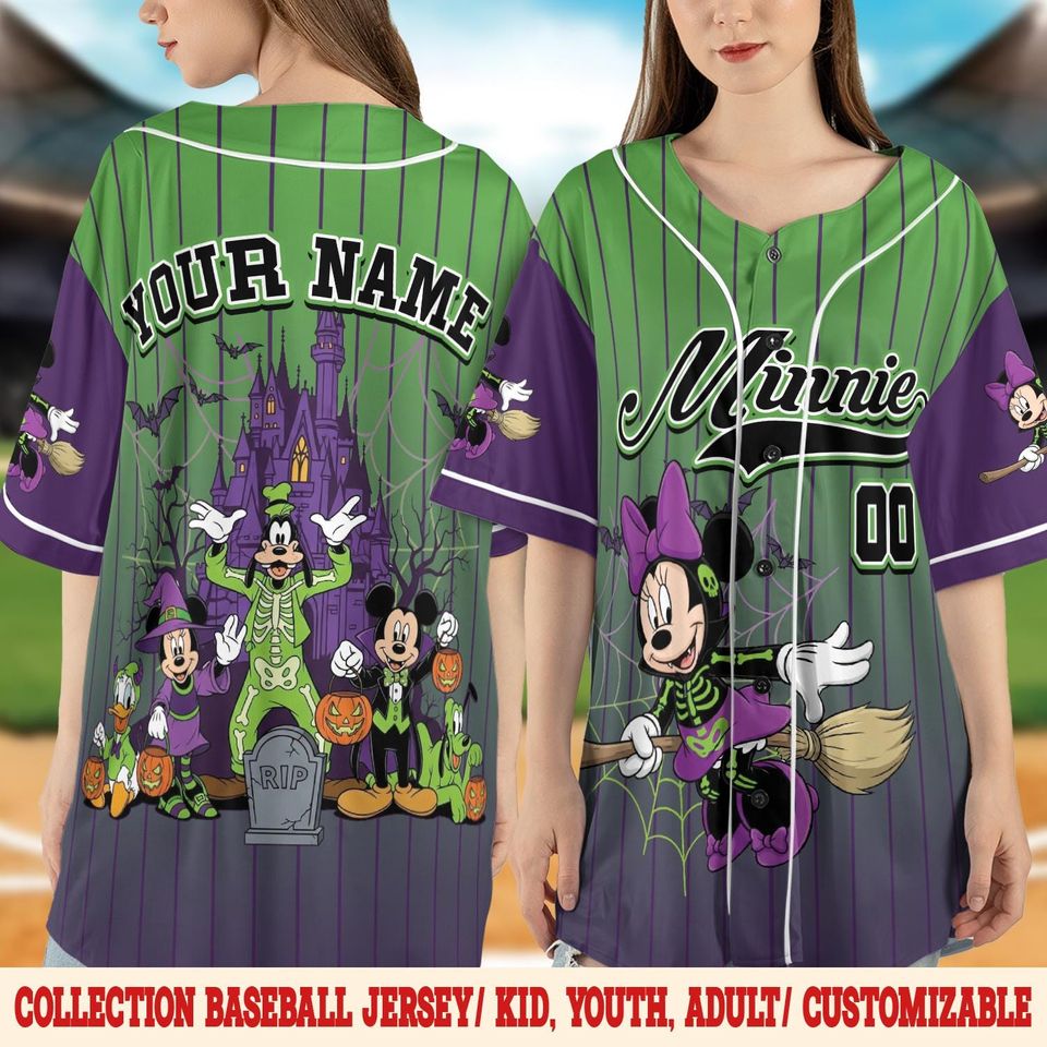Personalized Disney Mickey And Friends Oogie Boogie Halloween Baseball Jersey