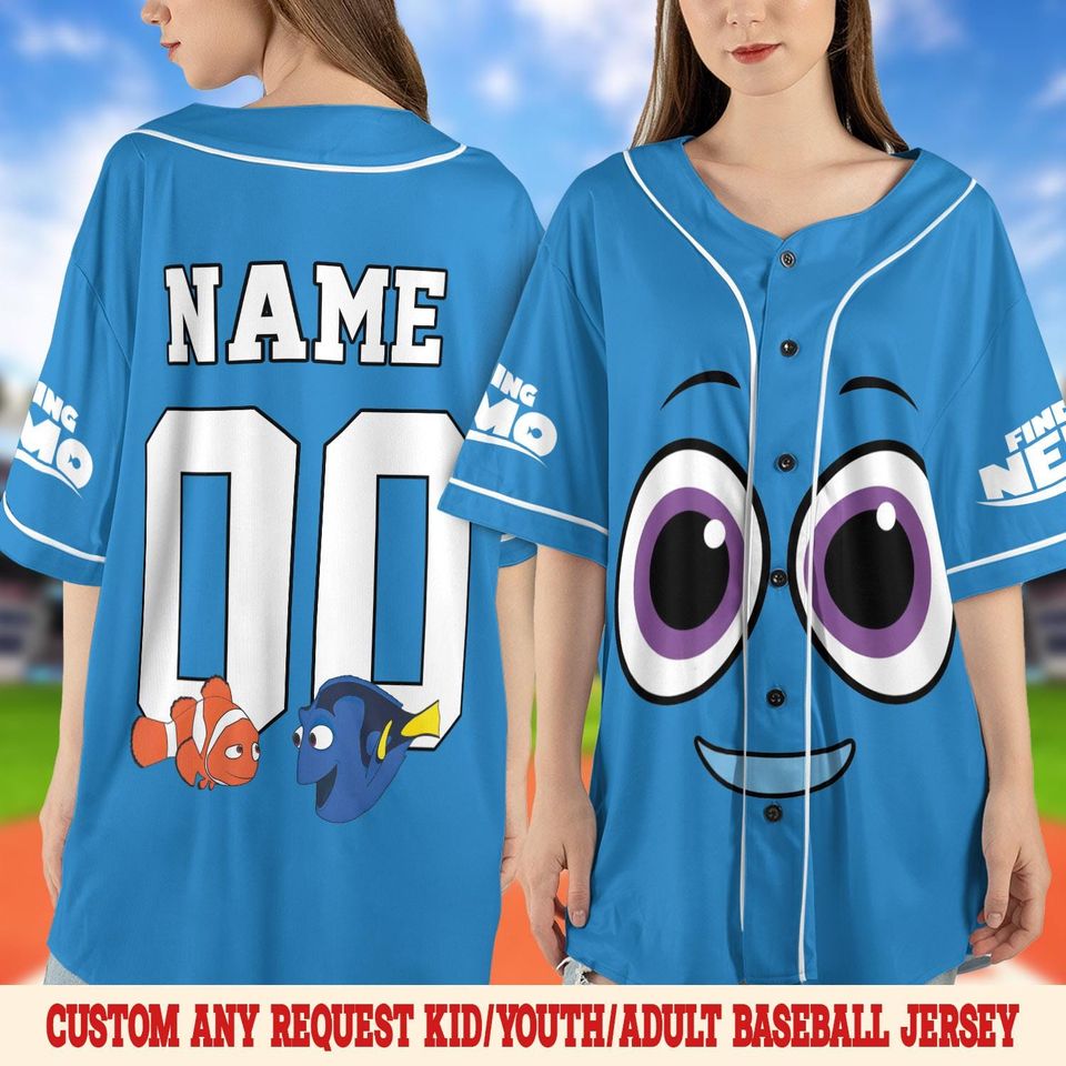 Finding Nemo Baseball Jersey, Personalized Number Name Jersey