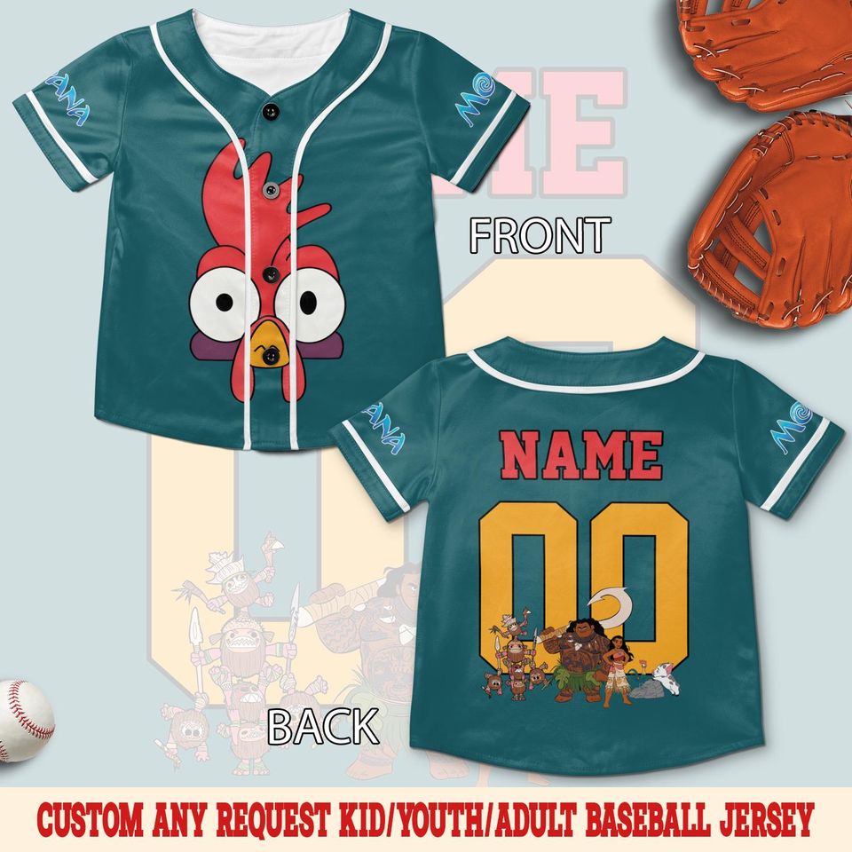 Personalized Pua And Hei Hei Kakamora Baseball Jersey