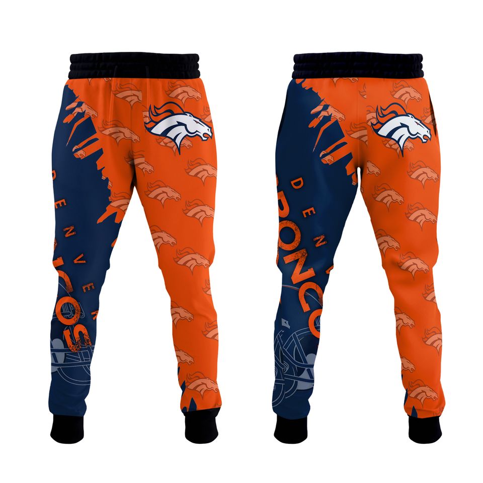 Denver Football Team Broncs 3D Hoodie Jogger Set