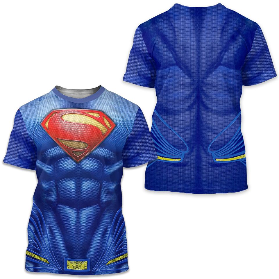 Men's T-shirts Superman Superhero Compression Tights Tops Short Sleeve Tee Gym
