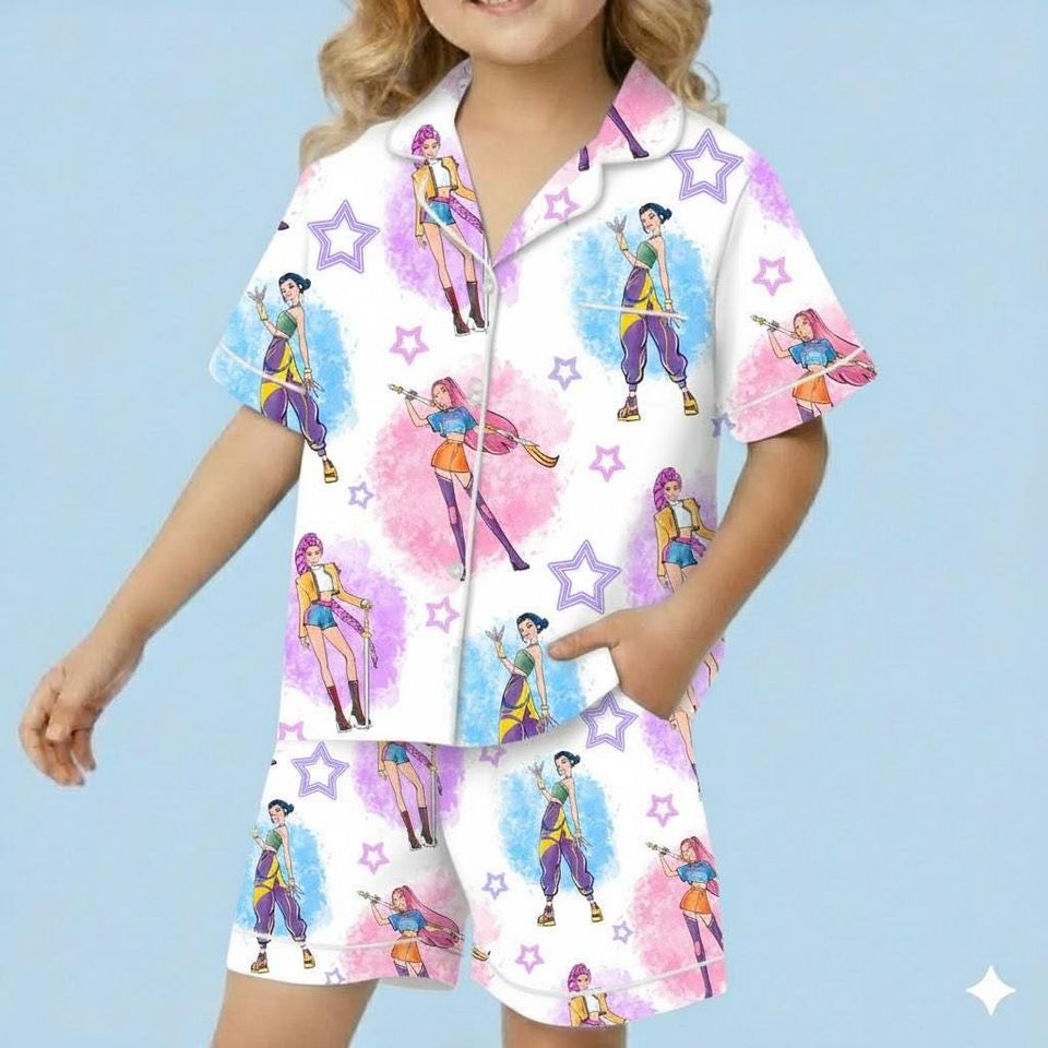 Kpop Hunters Huntrix Surface Pajama Set, Huntrix Star Pajama Set
