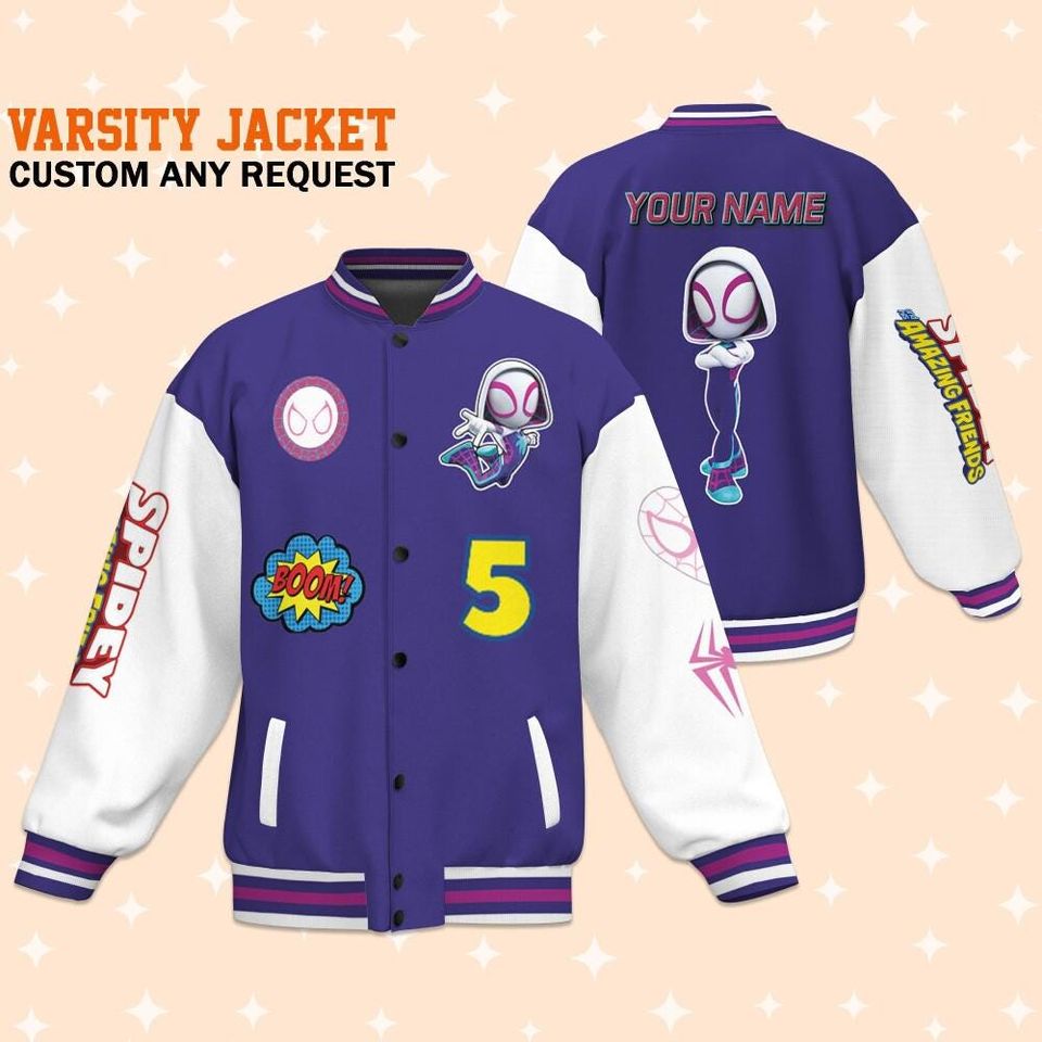 Personalized Varsity Jacket Spidey And His Amazing Friends Cute