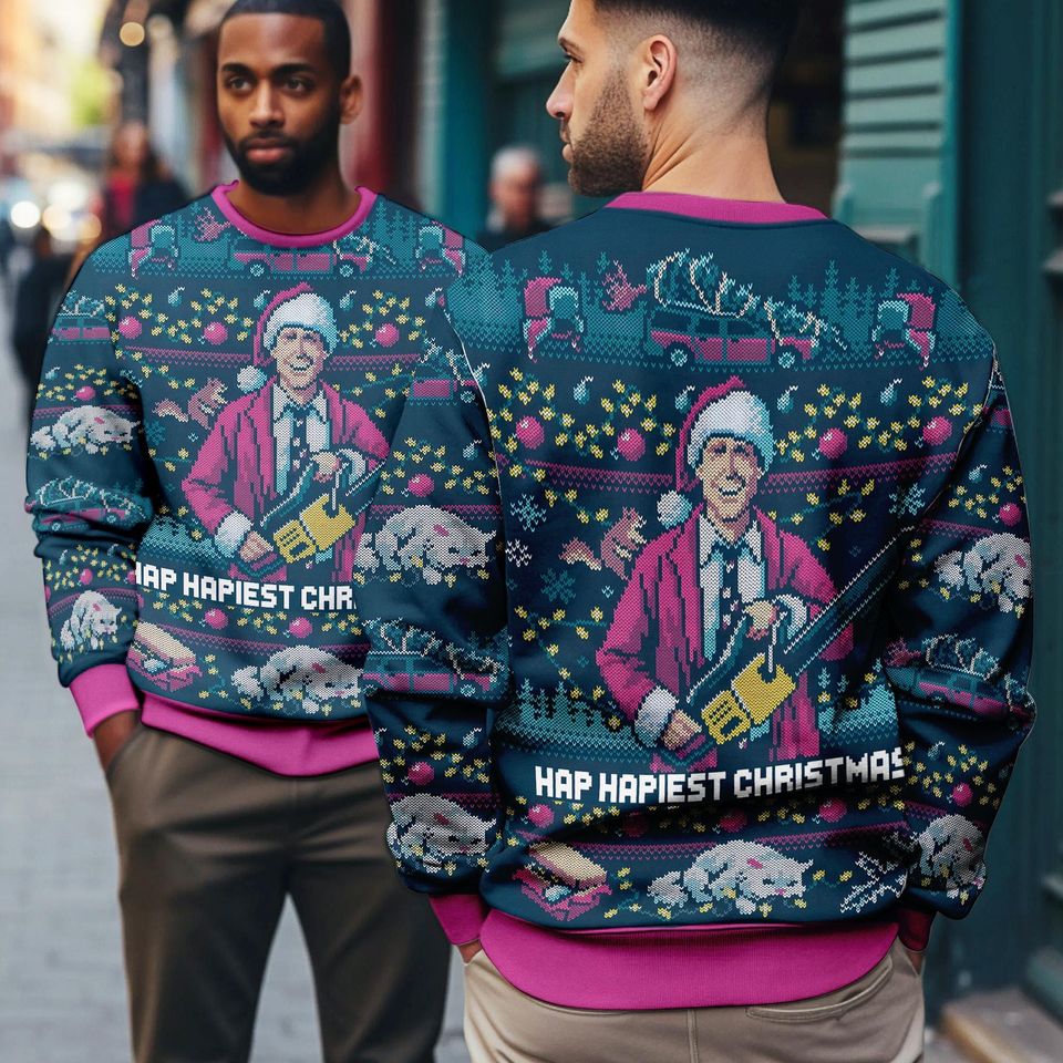Hap, Hap, Happiest Christmas Ugly Sweater, Griswold Christmas Party 2025 Sweater