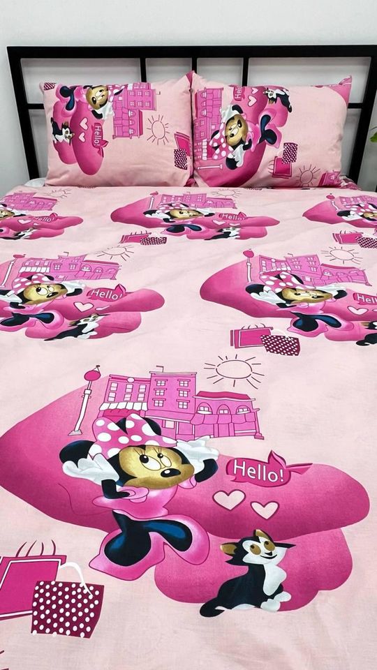 Pink Minnie Mouse Cotton Percale Bedding Set