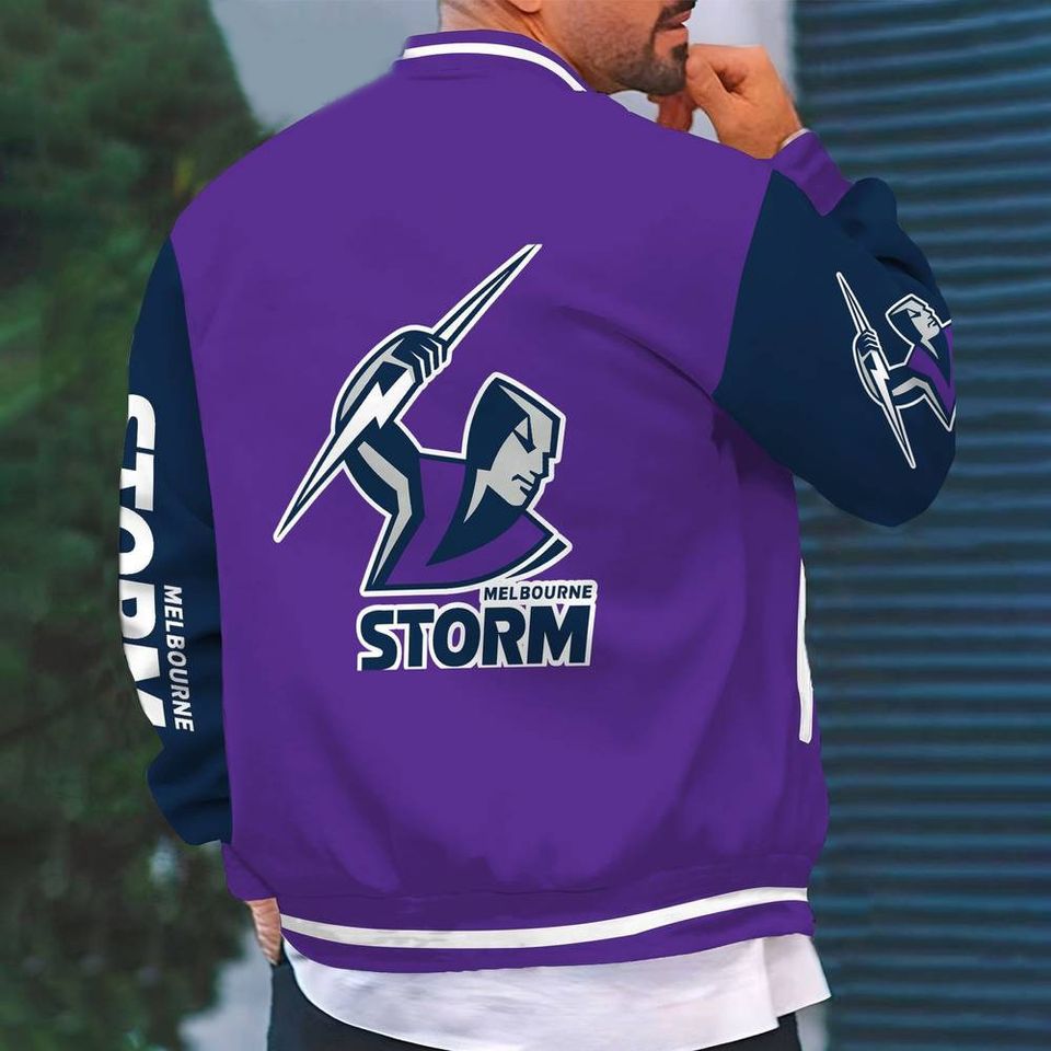 Melbourne Storm NRL Custom Name Baseball Jacket