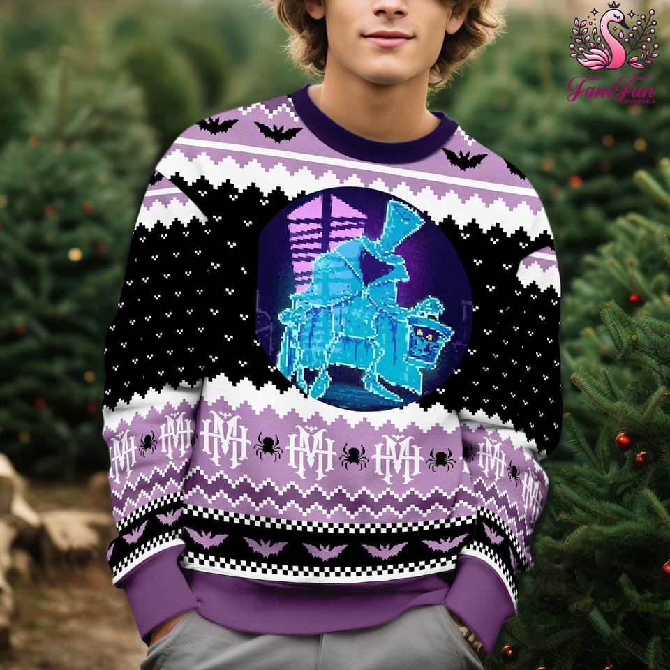 Haunted Mansion Hatbox Ghost Christmas Ugly Sweater