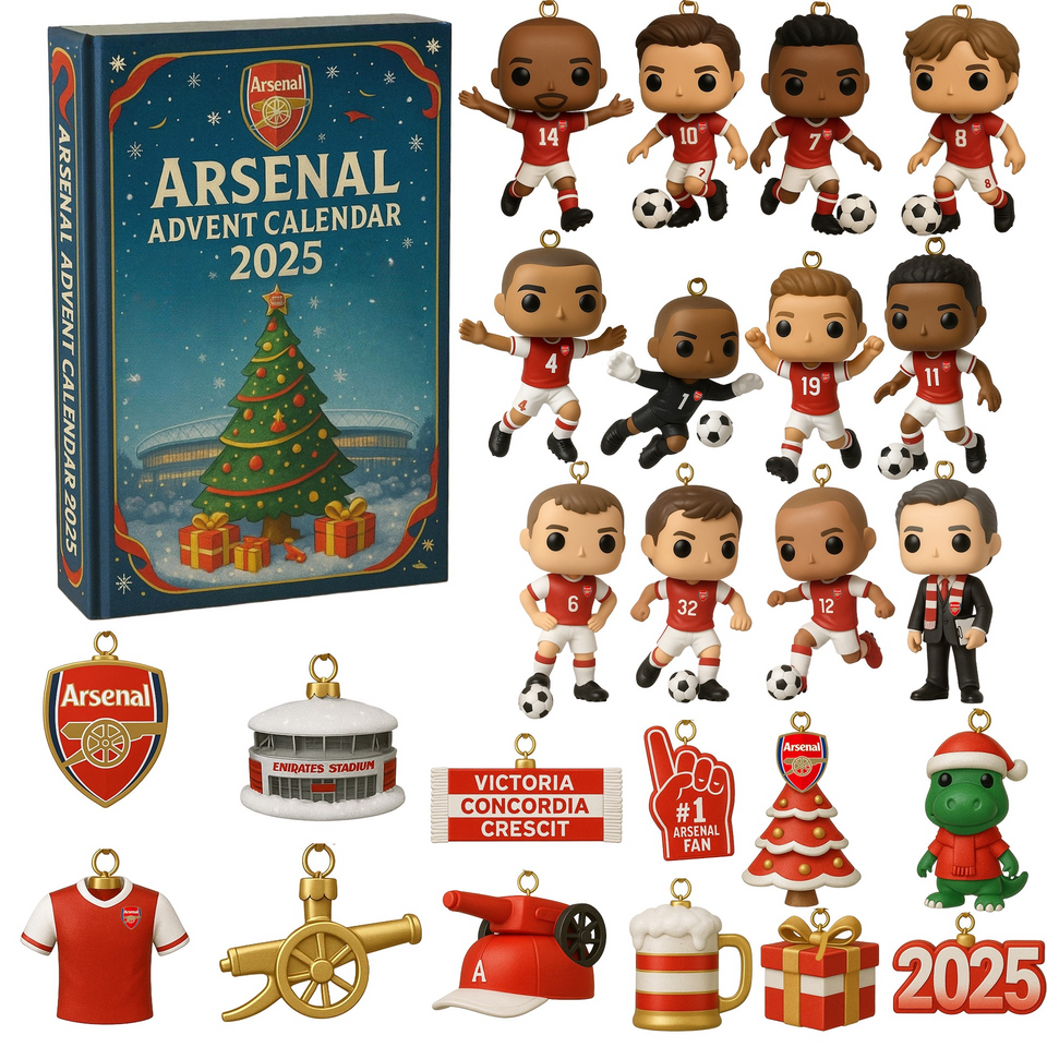 Arsenal Acrylic Advent Calendar Blind Box, 2D Acrylic, Christmas Decor