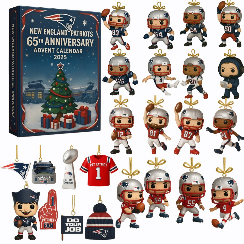 New England Patriots Advent Calendar 2025 – 65th Anniversary Edition, 2D Acrylic Decor