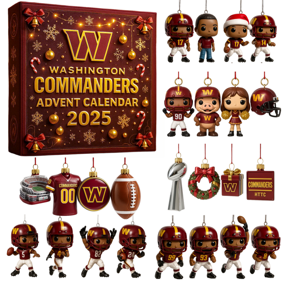 Washington Commanders Advent Calendar 2025 – Acrylic Blind Box, Christmas Gift & Decor, 2D Acrylic Decor