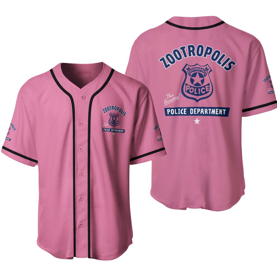 Disney Zootopia  Zootropolis Police Department Badge Baseball Jerseys