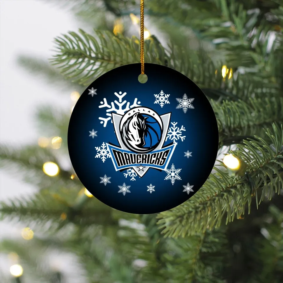 Dallas Basketball Mavericks Team Christmas Ceramic Ornament Gift