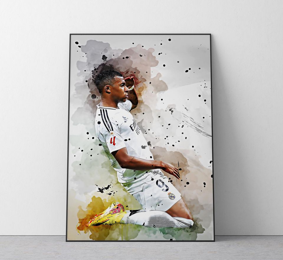 Kylian Mbappé Football Poster - Vertical Wall Art Print