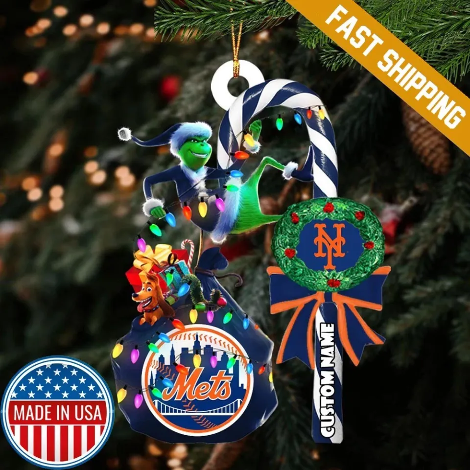 Personalized New York Baseball Mets Team funny character Christmas Ornament Gift Decor