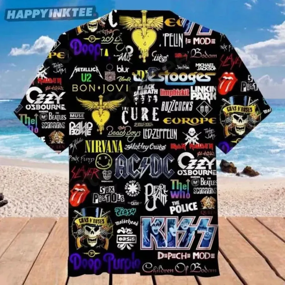 Classic Rock Band Unisex Hawaiian Shirt for Summer