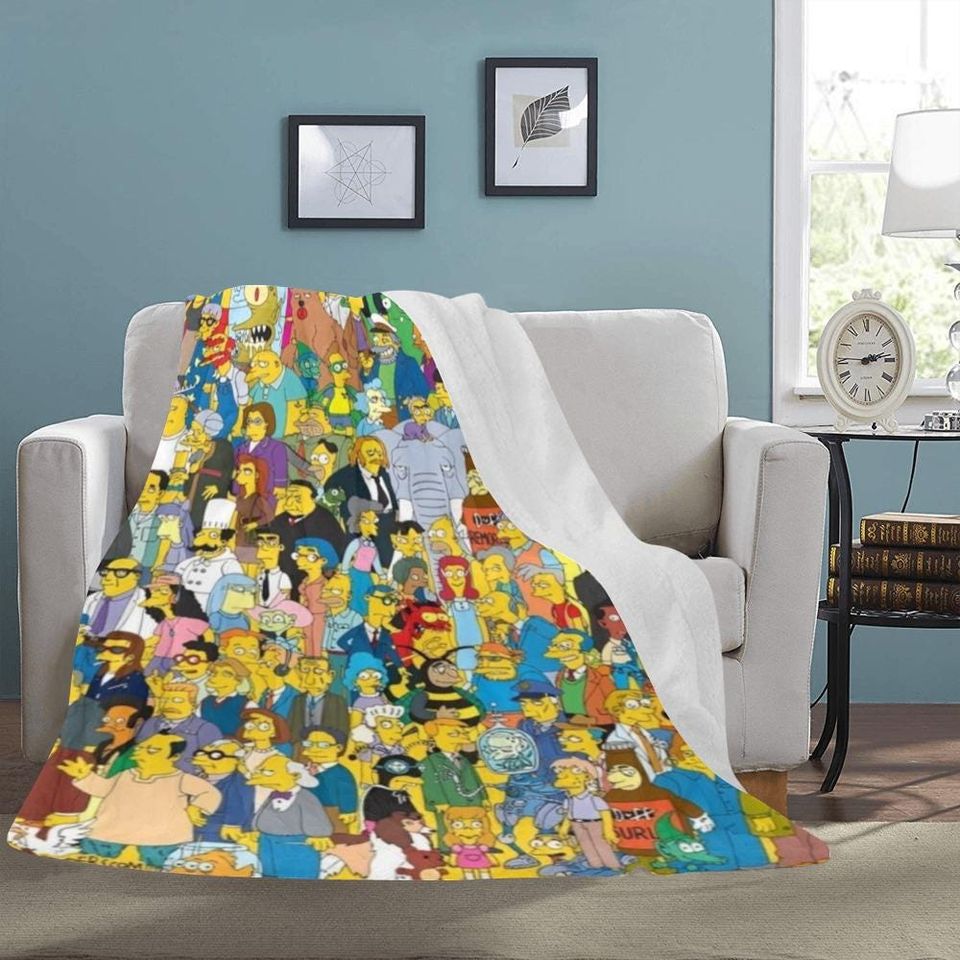 Simpsons Family Fleece Blanket
