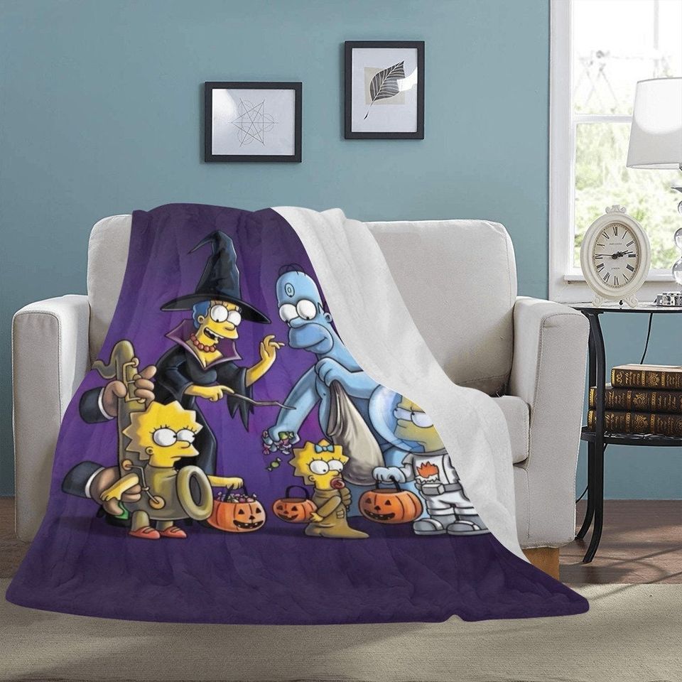 Simpsons Family Halloween Fleece Blanket