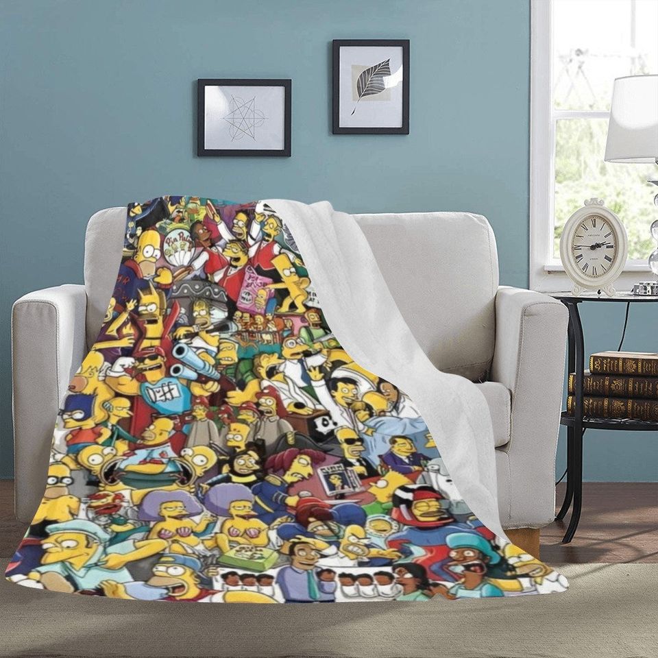 Simpsons Family Fleece Blanket
