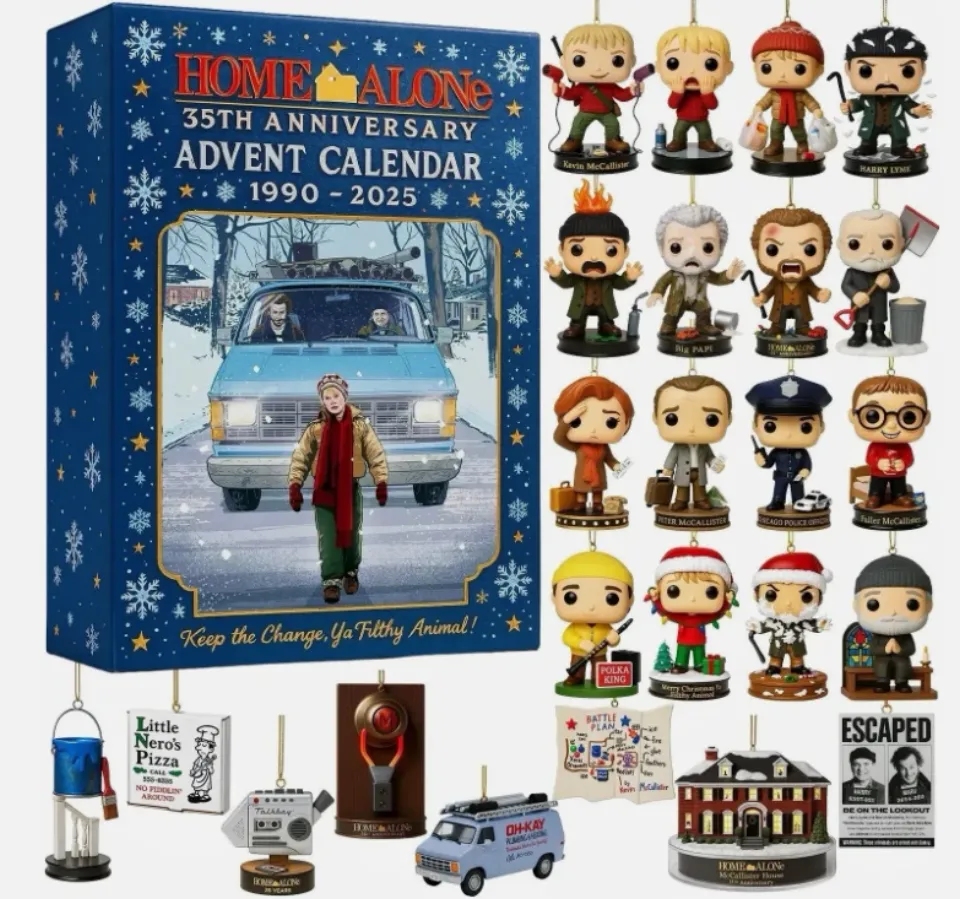 Home Alone 35th Anniversary Advent Calendar 2025, 2D Acrylic Mini 24 Ornaments