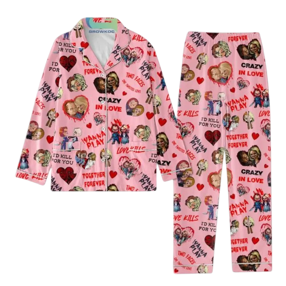 Chucky I Wanna Play Valentine Pajamas Set