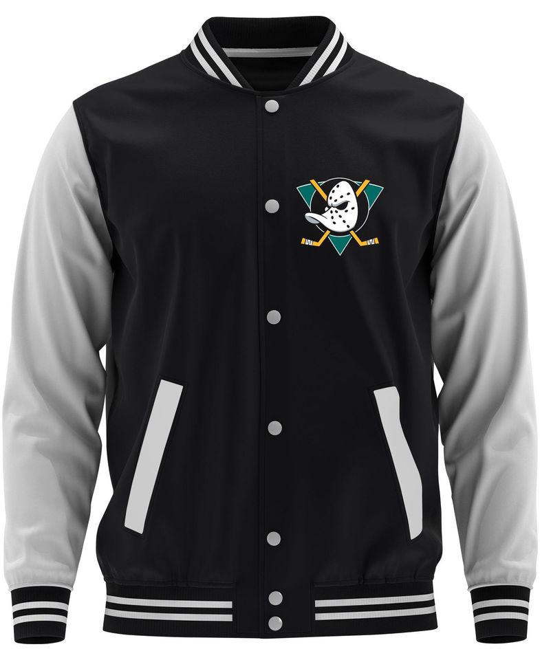 Mighty Ducks College Baseball Jacket Retro 90s Ice Hockey