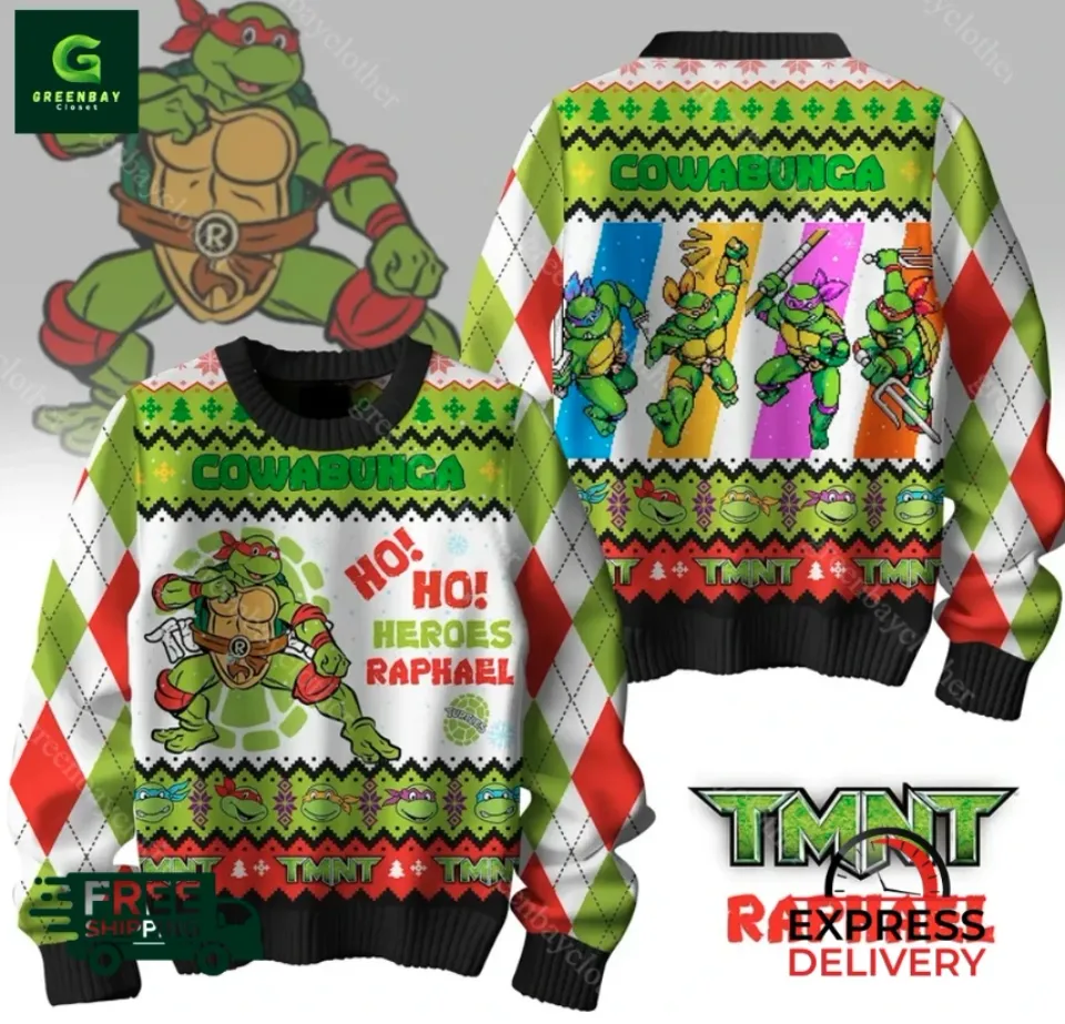 TMNT Cowabunga Raphael Ugly Christmas Sweater