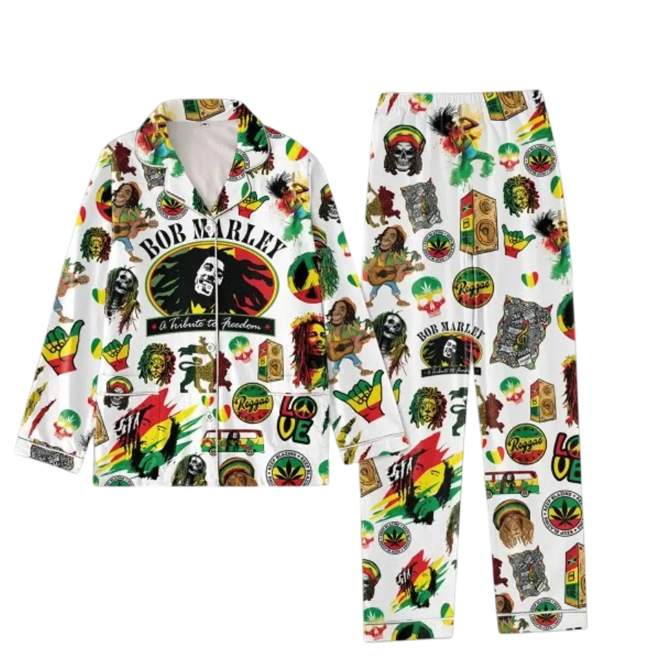 Bob Marley Love Peace Pajamas Set