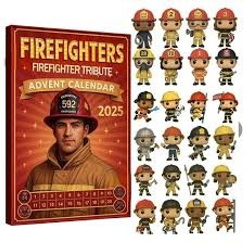 Firefighter Advent Calendar Christmas Decor Gift for Firefighter Keepsake Countdown Calendar