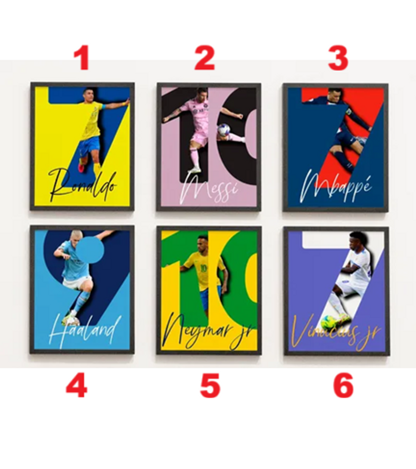 Messi Neymar Mbappe Ronaldo Vinicius Haaland Poster