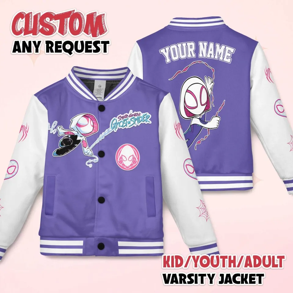 Personalized Spider Gwen Supehero Ghost-Spider Gift For Fan Baseball Jacket
