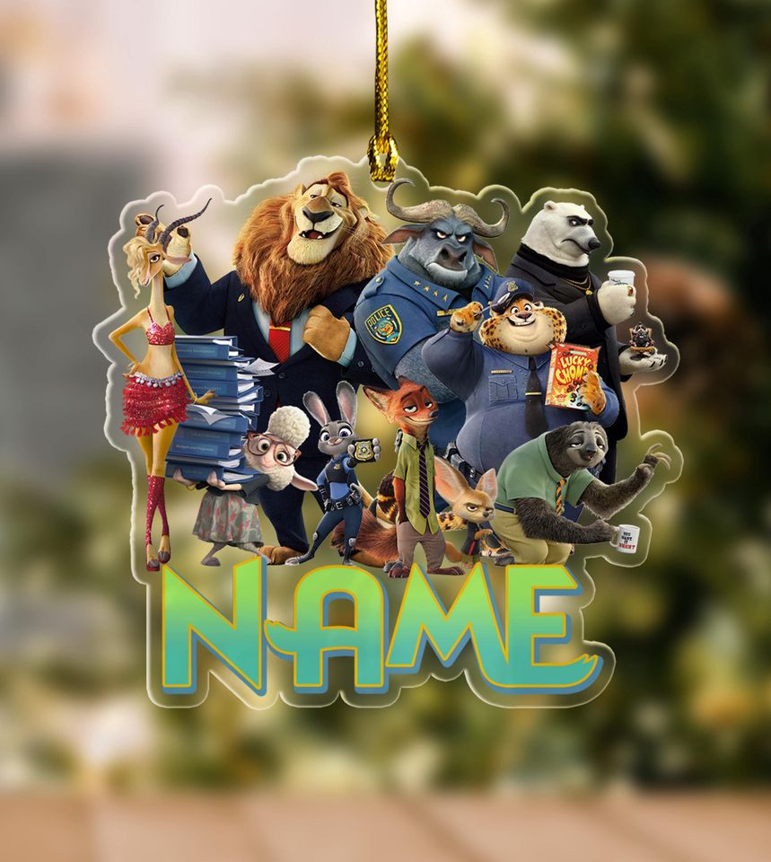 Personalized Zootopia Ornament, Disney Zootopia Acrylic Ornament