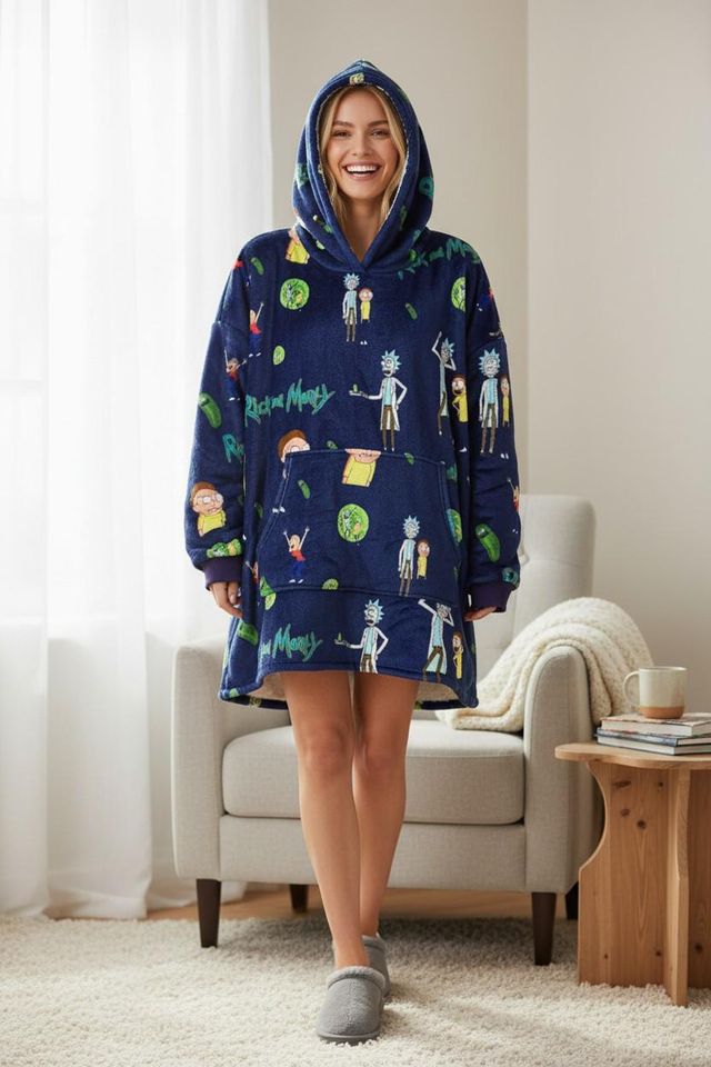 Rick and Rickandmorty Blanket Hoodie