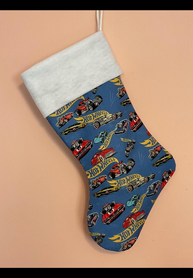 Ht wheels blue Christmas Stocking