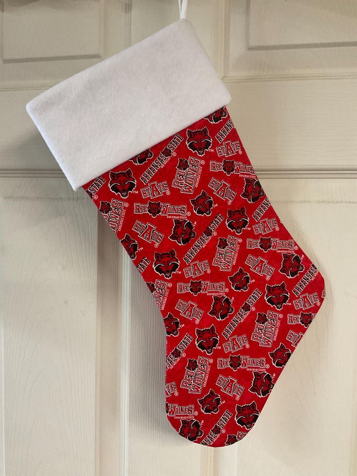 Arkansas Red Wolves Christmas Stocking